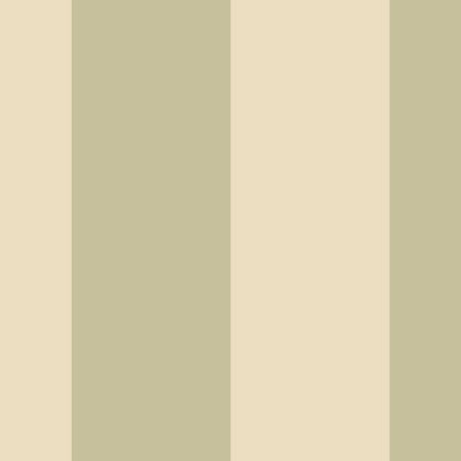 Extra-Wide Stripe Wallpaper in Olive & Warm Sand – statement, extra-wide stripes on a warm sand ground
