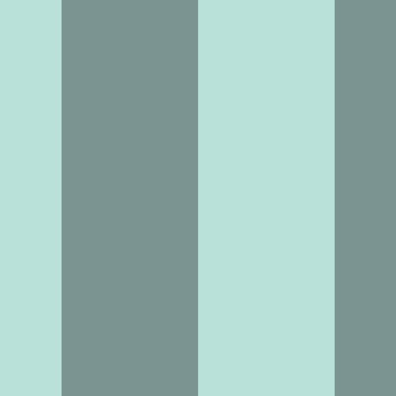 Extra-Wide Stripe Wallpaper in Sage Grey & Sea Mint – statement, extra-wide stripes on a sea mint ground