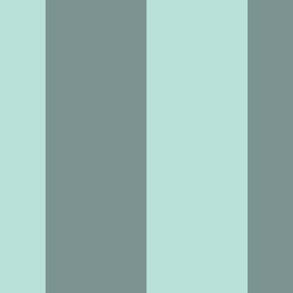 Extra-Wide Stripe Wallpaper in Sage Grey & Sea Mint – statement, extra-wide stripes on a sea mint ground
