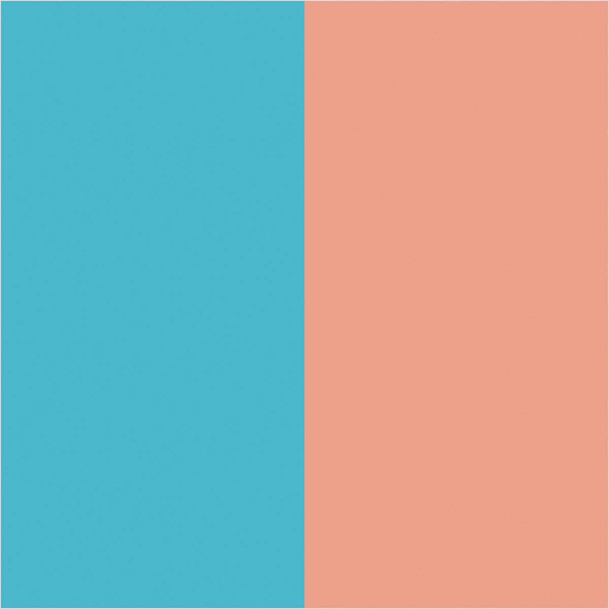 Sky & Coral extra-wide stripe wallpaper, true-scale 62 cm swatch