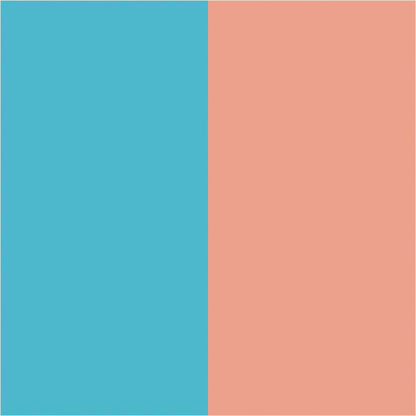 Sky & Coral extra-wide stripe wallpaper, true-scale 62 cm swatch