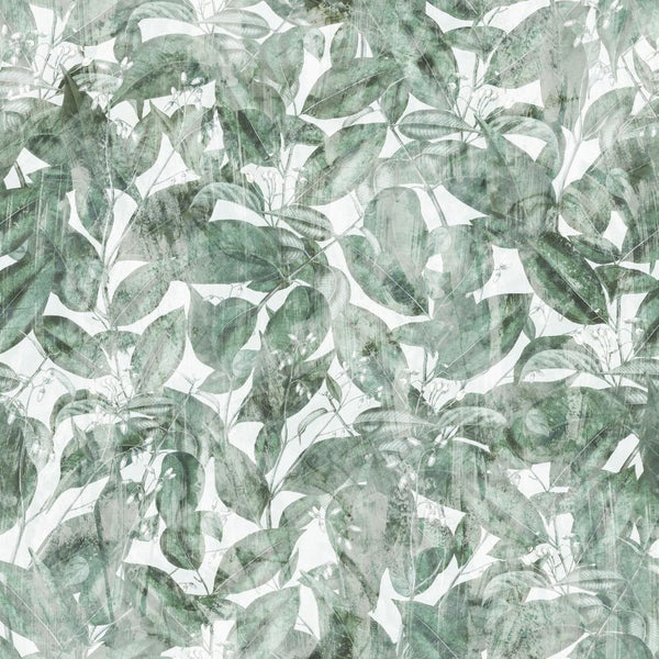 Faded Leaves wallpaper sample, close-up of faded botanical leaf pattern
