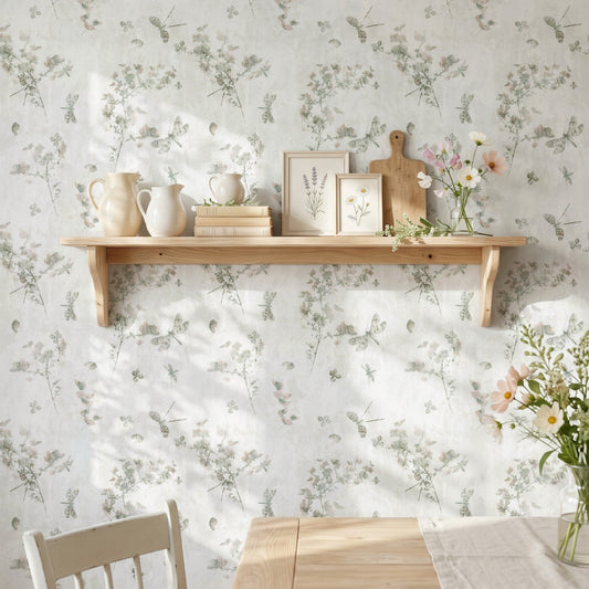 Foggy Dragonflies misty grey dragonfly wallpaper in a dining room
