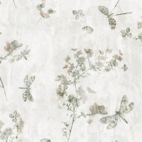 Foggy Dragonflies wallpaper sample, close-up of misty dragonfly pattern