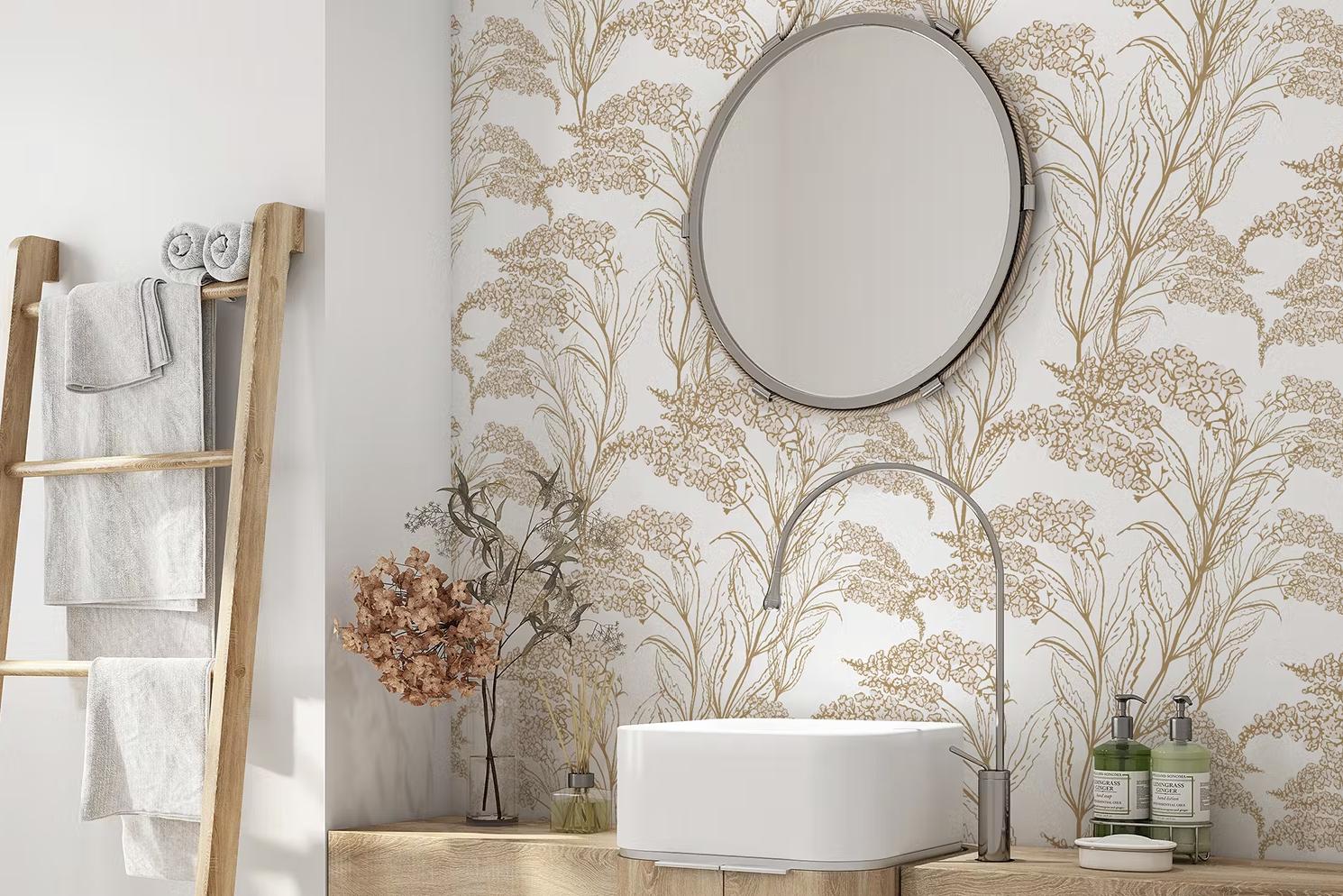 Golden Blossom Flowers-PAMPA Wallcoverings