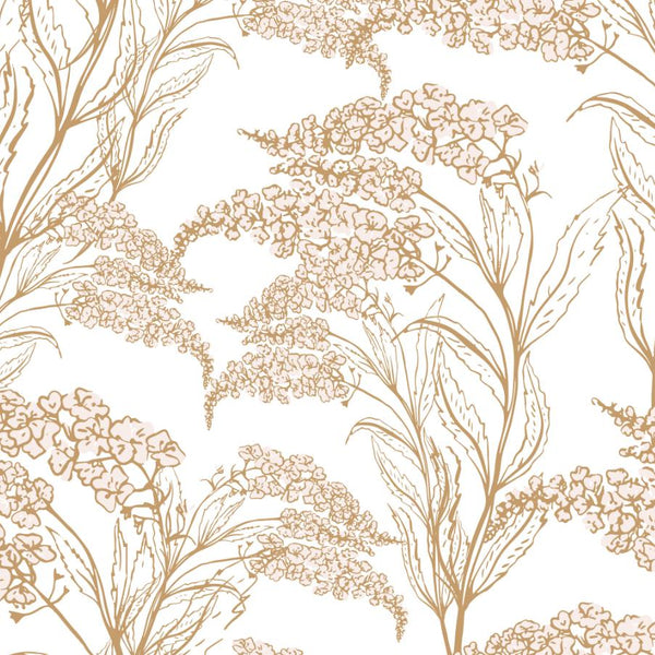Golden Blossom Flowers wallpaper sample, close-up of golden blossom pattern