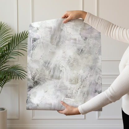 Hand Painted Pattern brushed abstract wallpaper in soft grey and ivory shown on a single wallpaper drop
