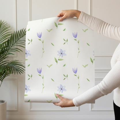 Lilies soft lilac watercolor lily wallpaper shown on a single wallpaper drop