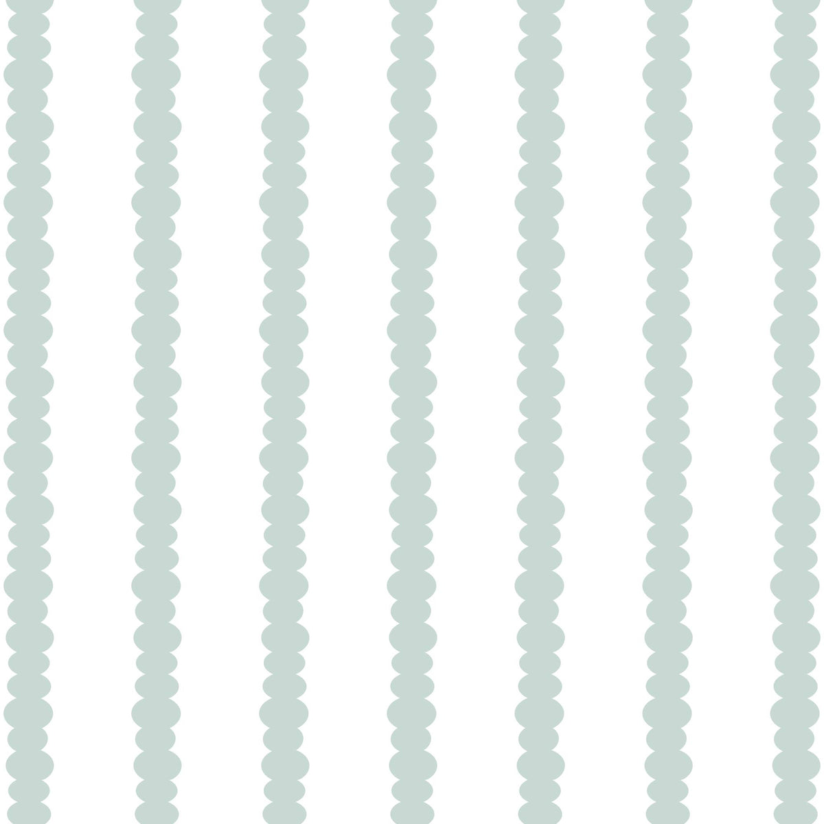 Mint Scallop wallpaper design — soft scalloped stripe in gentle mint-green on white