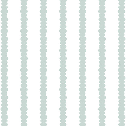 Mint Scallop wallpaper design — soft scalloped stripe in gentle mint-green on white
