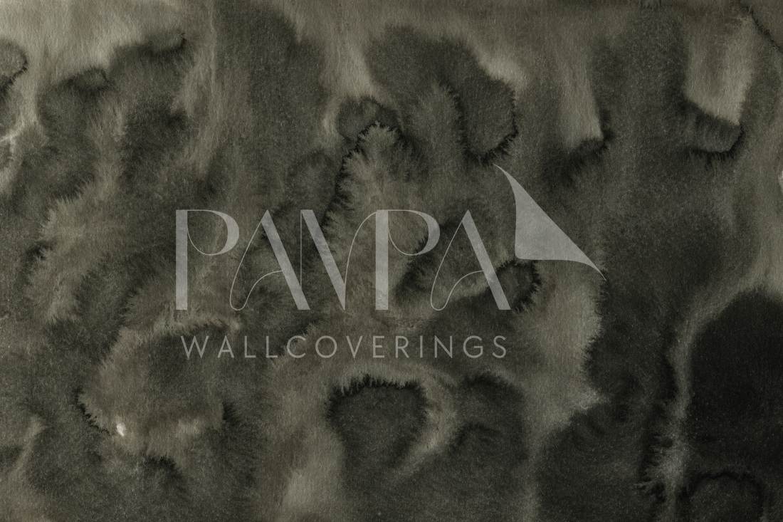 Nocturne Drift abstract watercolour wall mural in warm charcoal and smoke grey