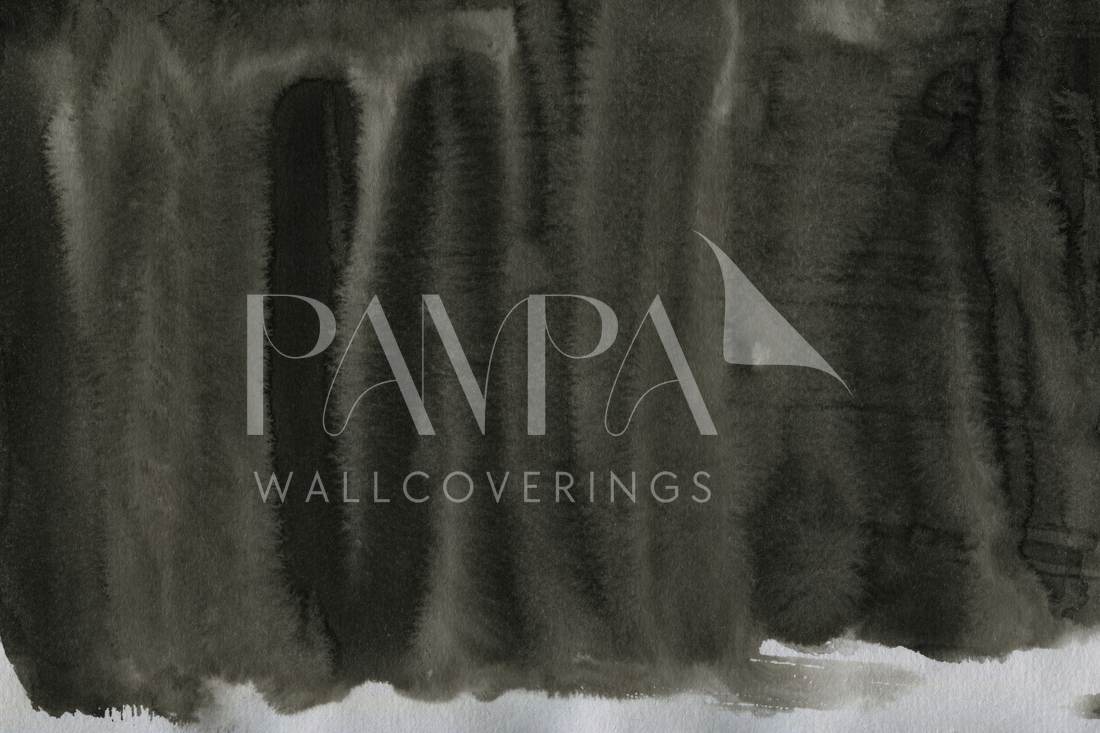 Nocturne Fold bold vertical watercolour drape wall mural in deep charcoal