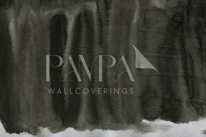 Nocturne Fold bold vertical watercolour drape wall mural in deep charcoal