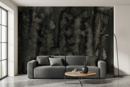 Nocturne Reed mural on the feature wall of a minimalist beauty salon in soft daylight