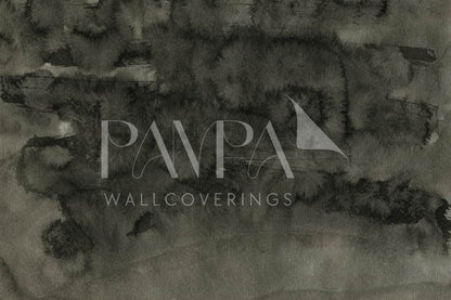 Nocturne Strata layered horizontal watercolour wall mural in warm charcoal