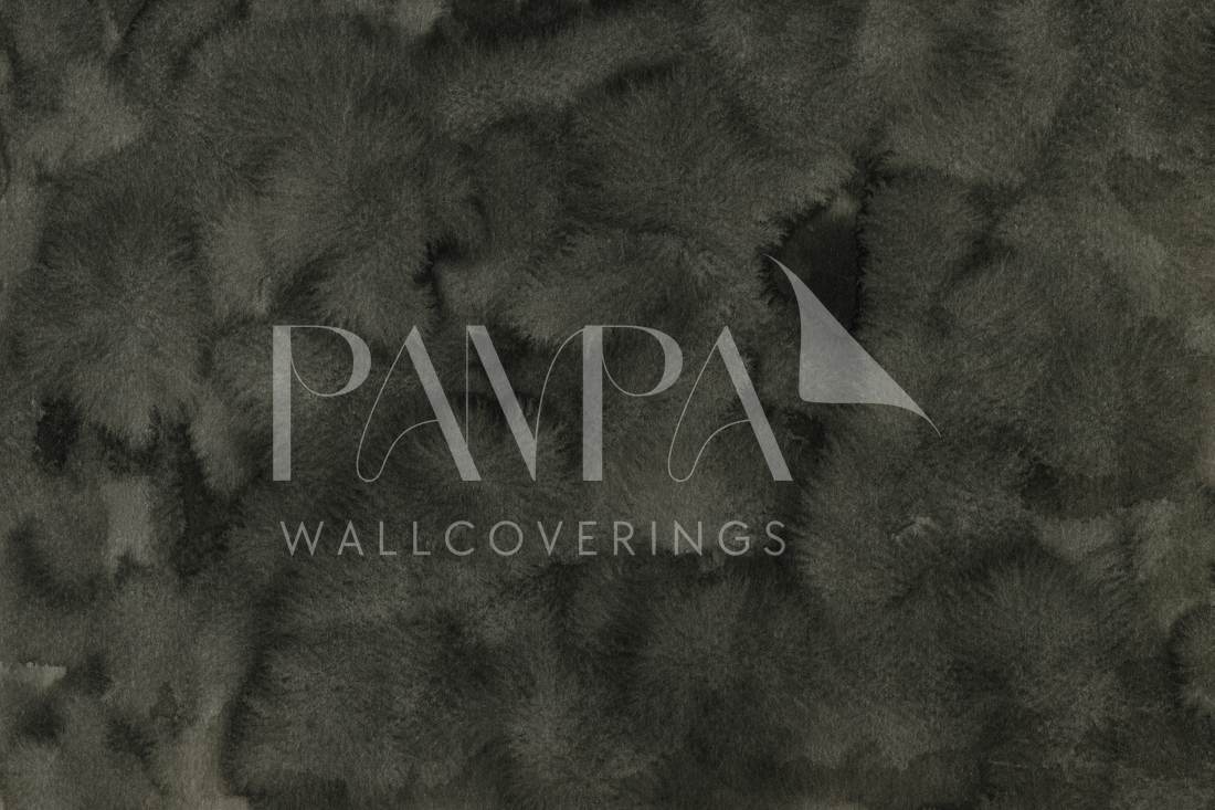 Nocturne Veil abstract watercolour texture wall mural in dense warm charcoal