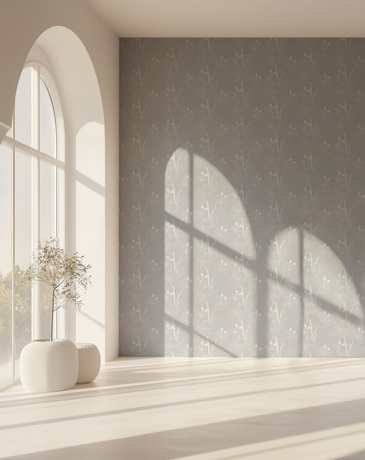 Orchids elegant botanical orchid floral wallpaper in a home office