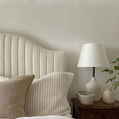 Sage Ombre wallpaper in a calm, restful bedroom