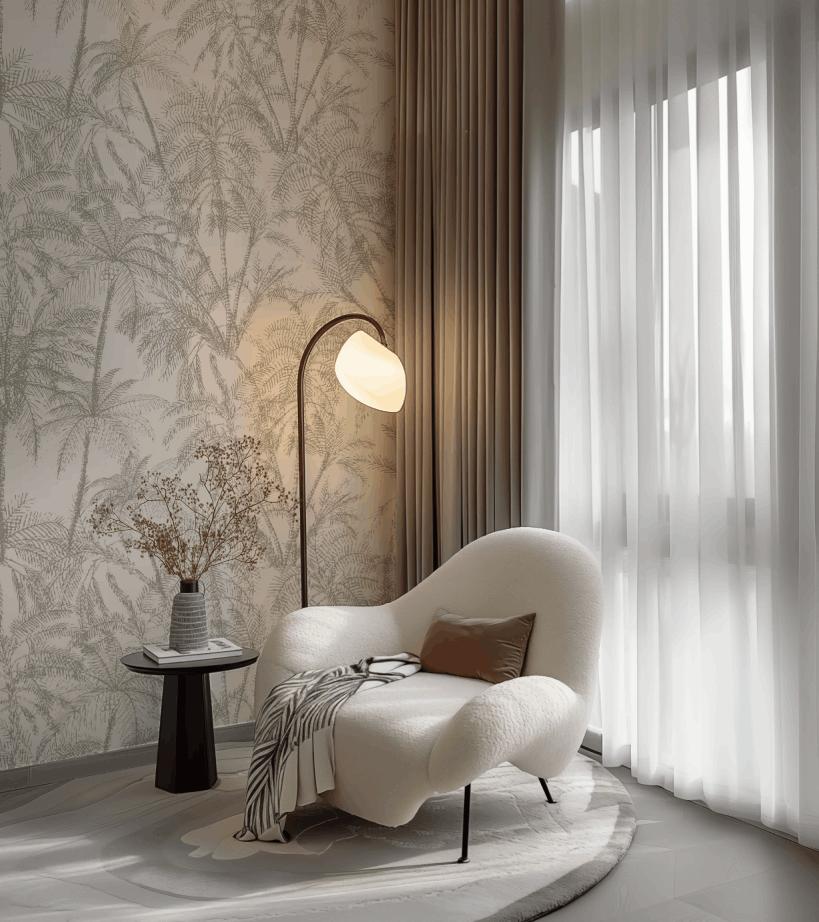 Subtle Green Palms-PAMPA Wallcoverings