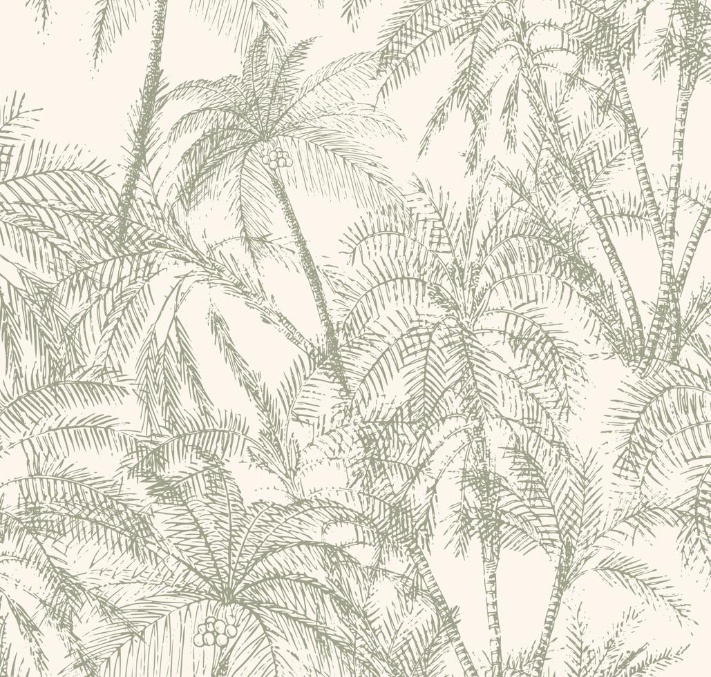 Subtle Green Palms-PAMPA Wallcoverings