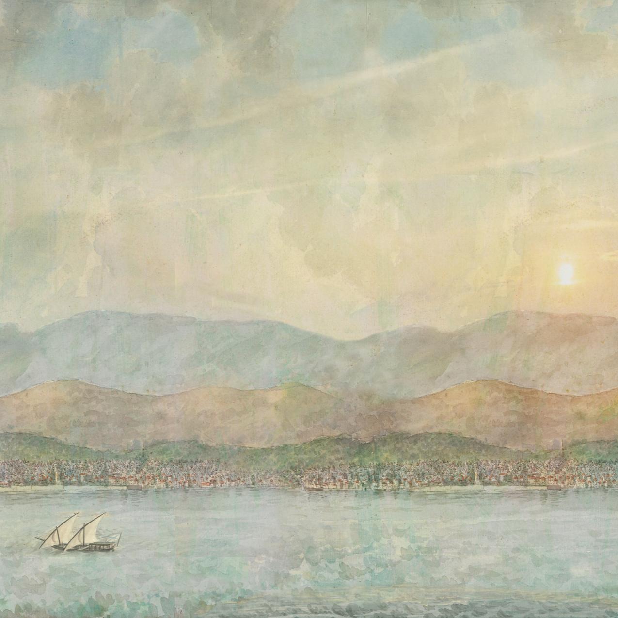 Sunset Landscape Mural-PAMPA Wallcoverings