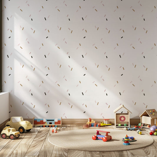 Sweet Sprinkles colorful kids wallpaper with playful sprinkles in a nursery