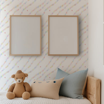 Sweetheart Confetti wallpaper in a playful children's room