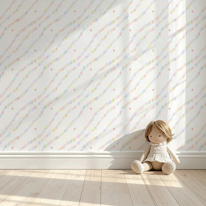 Sweetheart Confetti pastel confetti wallpaper in a sweet nursery