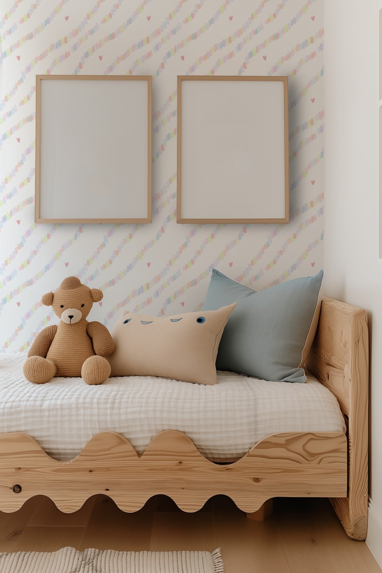 Sweetheart Confetti wallpaper in a playful children's room