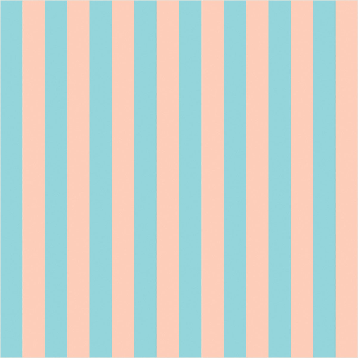 Aqua & Peach – Thin Stripe Wallpaper - true-scale 62 cm swatch