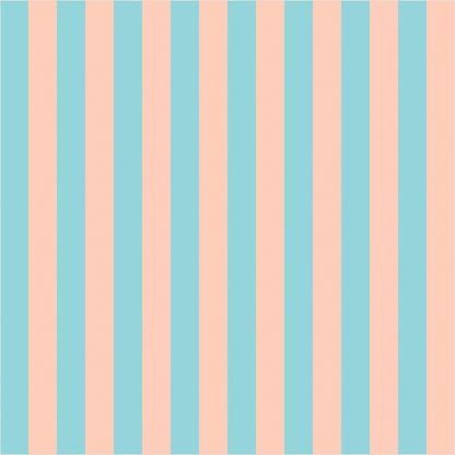 Aqua & Peach – Thin Stripe Wallpaper - true-scale 62 cm swatch