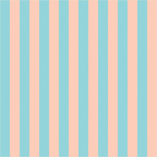 Aqua & Peach – Thin Stripe Wallpaper - true-scale 62 cm swatch