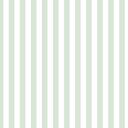 Thin Stripe Wallpaper in Cloud & Sage – fine, narrow stripes on a sage ground