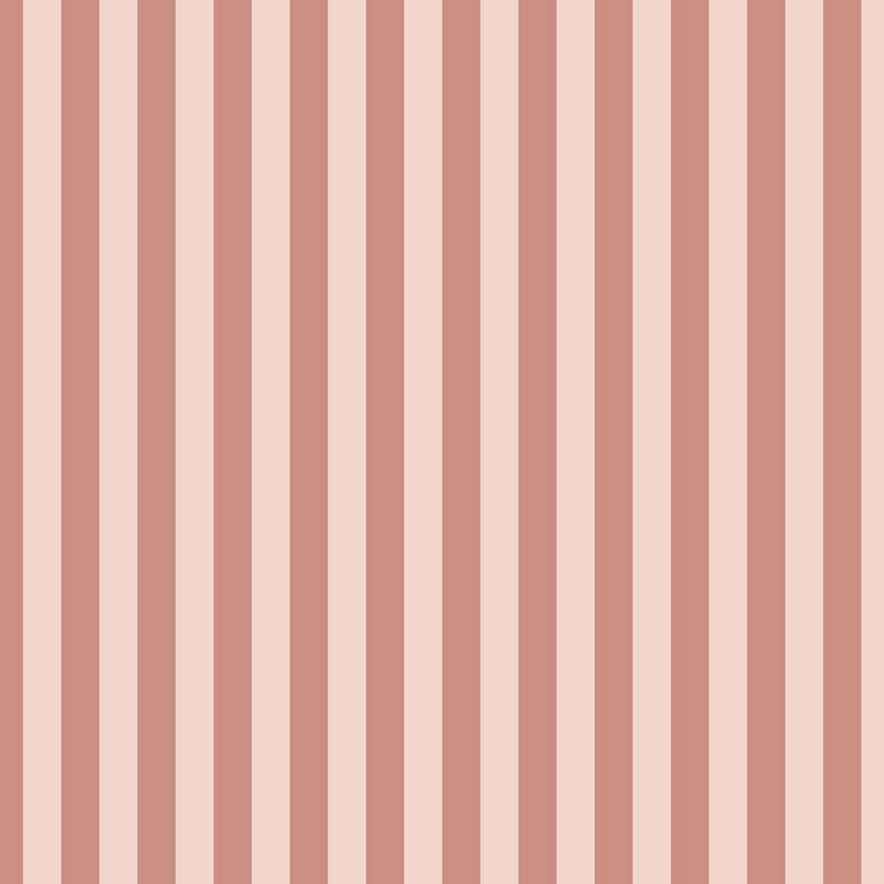 Thin Stripe Wallpaper in Dusty Rose & Apricot Blush – fine, narrow stripes on an apricot blush ground