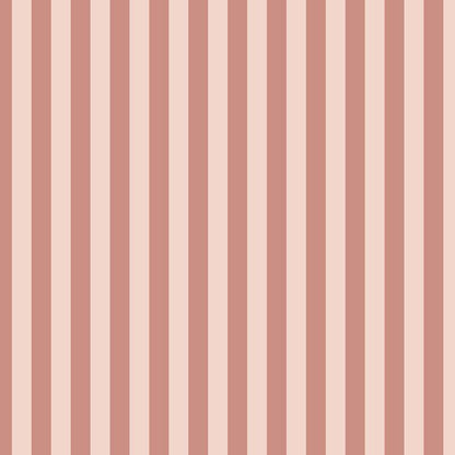Thin Stripe Wallpaper in Dusty Rose & Apricot Blush – fine, narrow stripes on an apricot blush ground