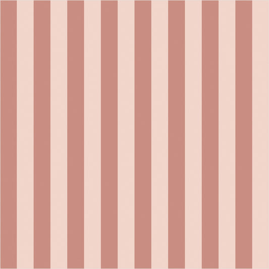 Dusty Rose & Apricot Blush – Thin Stripe Wallpaper - true-scale 62 cm swatch