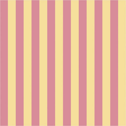 Dusty Rose & Buttercream thin stripe wallpaper, true-scale 62 cm swatch