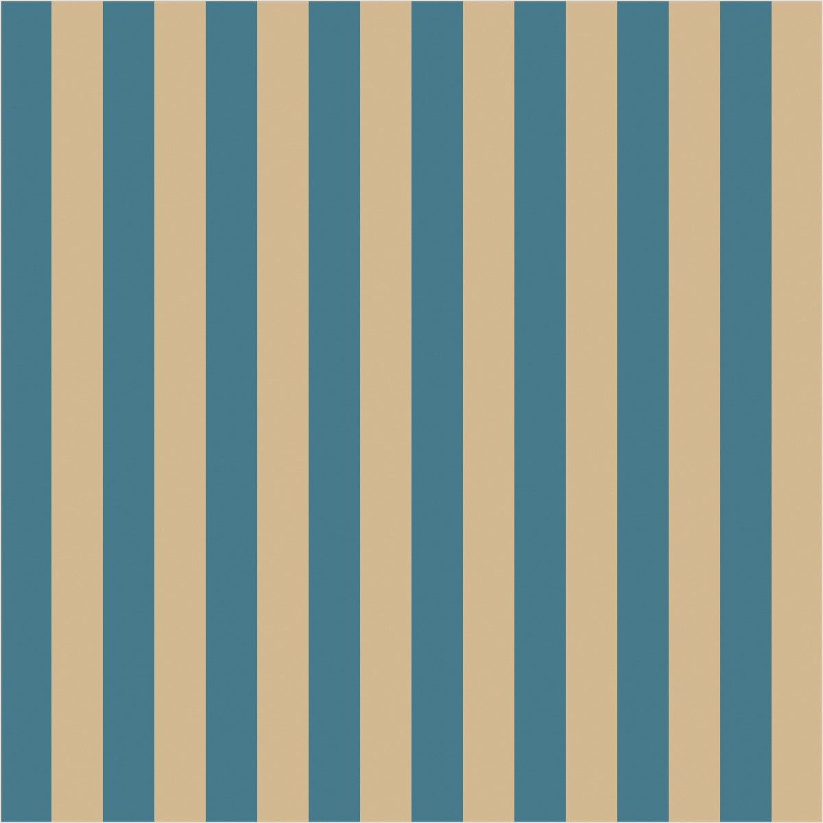 Dutch Blue & Warm Sand thin stripe wallpaper, true-scale 62 cm swatch
