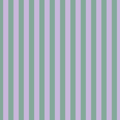 Thin Stripe Wallpaper in Eucalyptus & Soft Lilac – fine, narrow stripes on a soft lilac ground