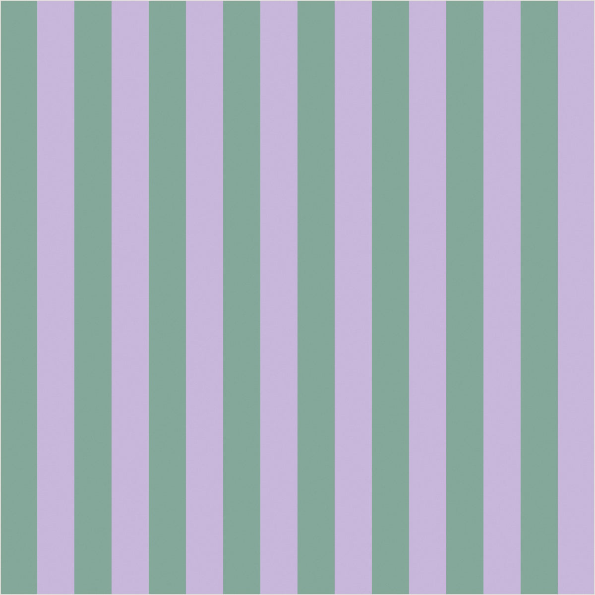 Eucalyptus & Soft Lilac thin stripe wallpaper, true-scale 62 cm swatch