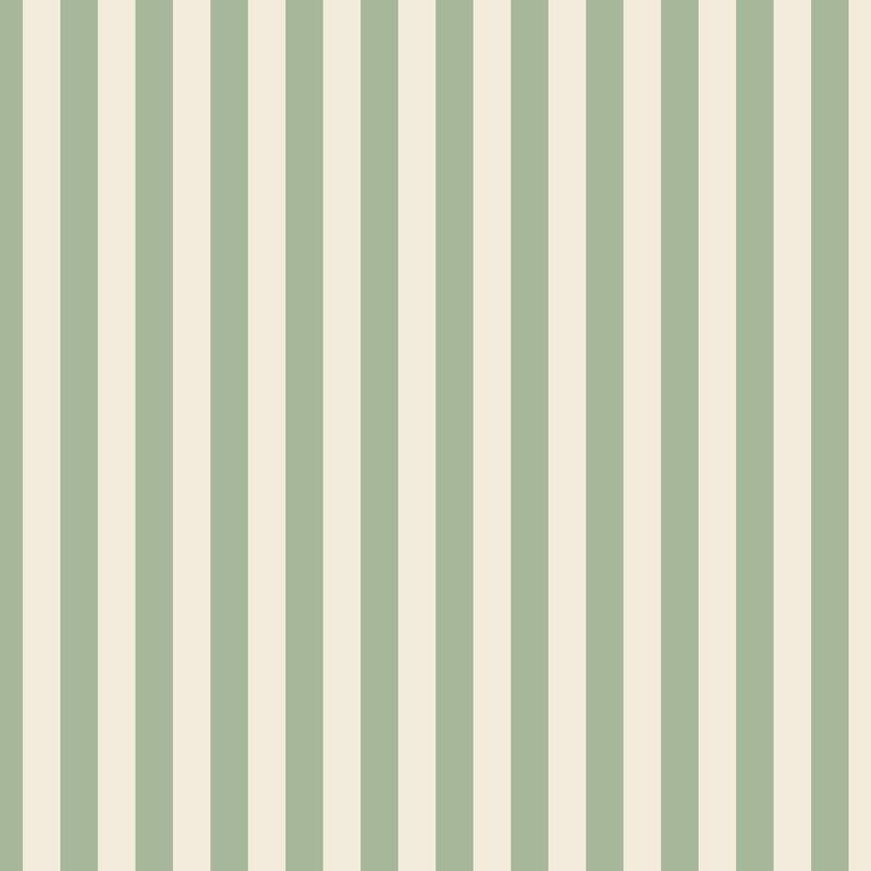 Thin Stripe Wallpaper in Gentle Sage & Warm Ivory – fine, narrow stripes on a warm ivory ground