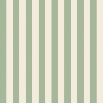 Gentle Sage & Warm Ivory thin stripe wallpaper, true-scale 62 cm swatch
