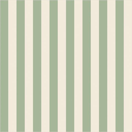 Gentle Sage & Warm Ivory thin stripe wallpaper, true-scale 62 cm swatch