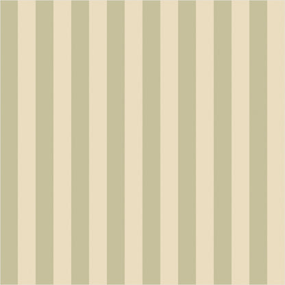 Olive & Warm Sand – Thin Stripe Wallpaper - true-scale 62 cm swatch