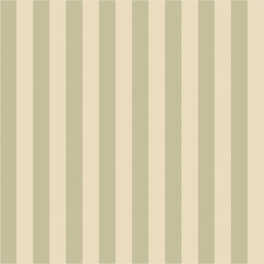 Olive & Warm Sand – Thin Stripe Wallpaper - true-scale 62 cm swatch