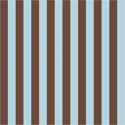 Powder Blue & Cocoa thin stripe wallpaper, true-scale 62 cm swatch