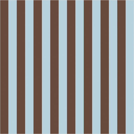 Powder Blue & Cocoa thin stripe wallpaper, true-scale 62 cm swatch