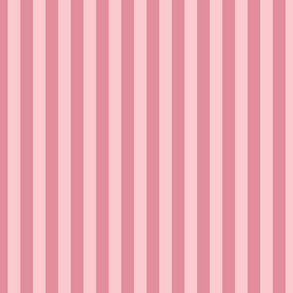 Thin Stripe Wallpaper in Rose Petal & Soft Blush – fine, narrow stripes on a soft blush ground