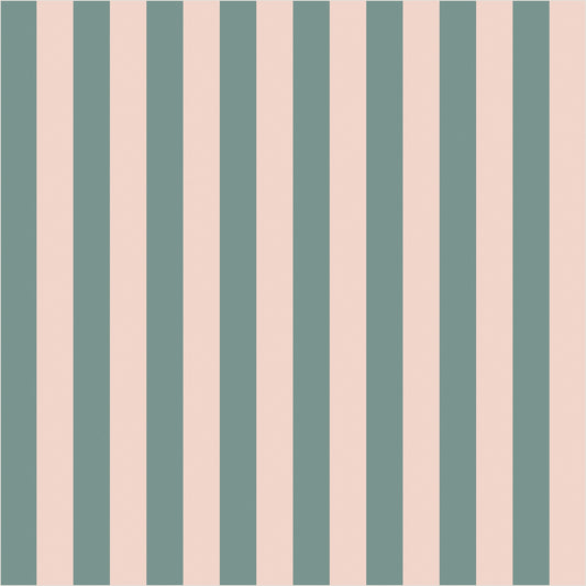 Sage Grey & Apricot Blush – Thin Stripe Wallpaper - true-scale 62 cm swatch
