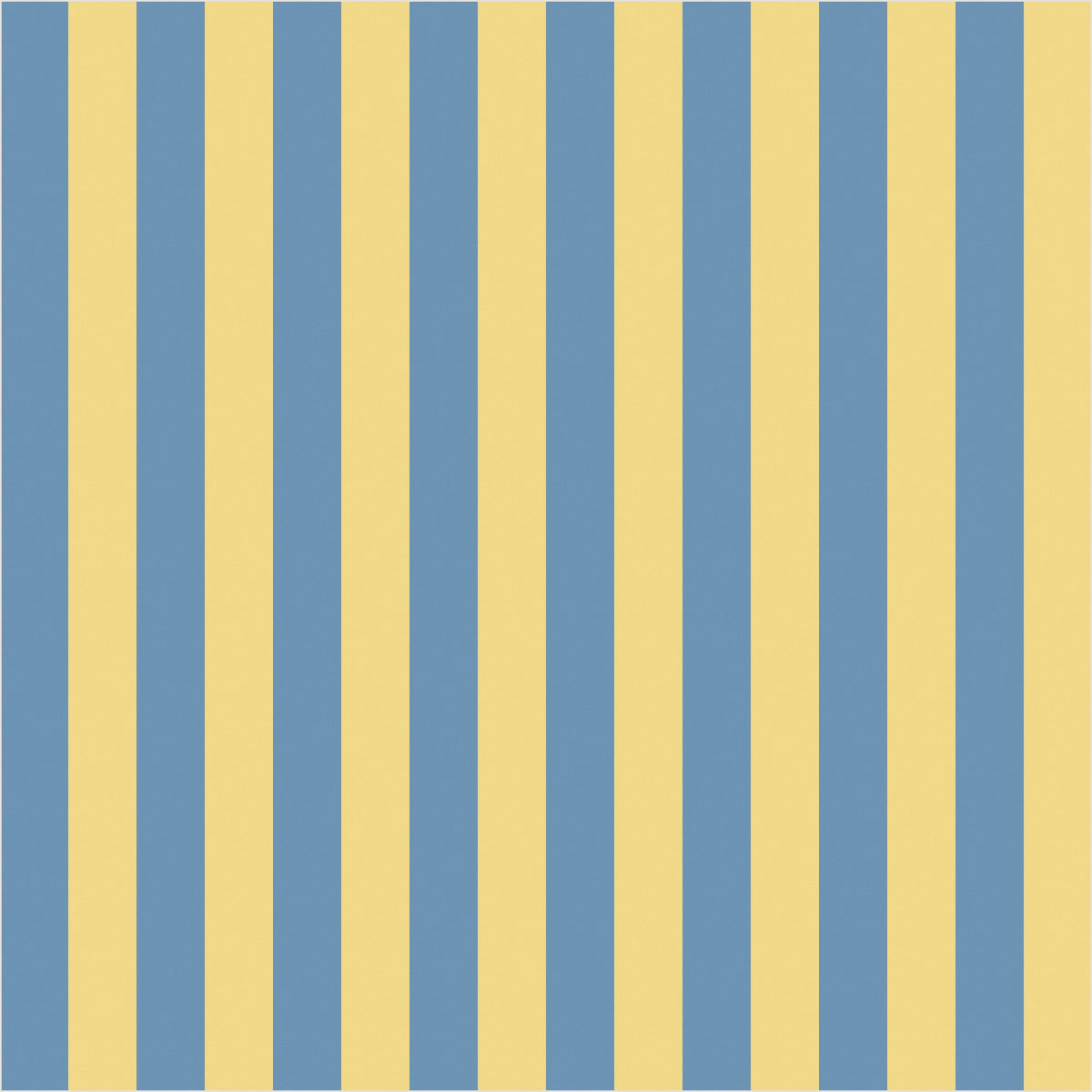 Soft Denim & Pale Yellow thin stripe wallpaper, true-scale 62 cm swatch